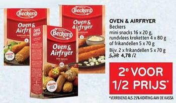 Promoties Oven + airfryer beckers 2e voor 1-2 prijs - Beckers - Geldig van 26/07/2023 tot 08/08/2023 bij Alvo