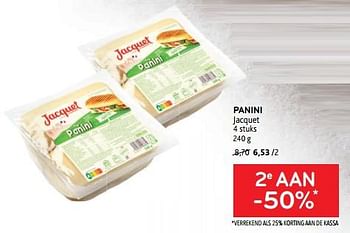 Promoties Panini jacquet 2e aan -50% - Jacquet - Geldig van 26/07/2023 tot 08/08/2023 bij Alvo