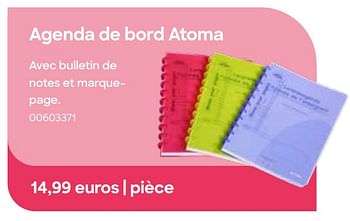 Promotions Agenda de bord atoma - Atoma - Valide de 11/07/2023 à 15/10/2023 chez Ava