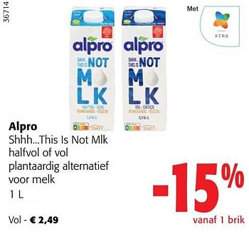 Promoties Alpro vol plantaardig alternatief voor melk - Alpro - Geldig van 12/07/2023 tot 25/07/2023 bij Colruyt
