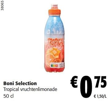 Promoties Boni selection tropical vruchtenlimonade - Boni - Geldig van 12/07/2023 tot 25/07/2023 bij Colruyt