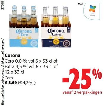 Promoties Corona cero - Corona - Geldig van 12/07/2023 tot 25/07/2023 bij Colruyt