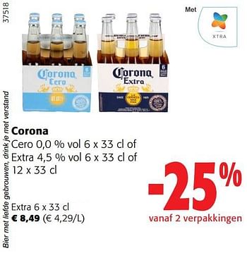 Promoties Corona extra - Corona - Geldig van 12/07/2023 tot 25/07/2023 bij Colruyt