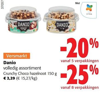 Promoties Danio crunchy choco hazelnoot - Danone - Geldig van 12/07/2023 tot 25/07/2023 bij Colruyt