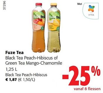 Promoties Fuze tea black tea peach-hibiscus - FuzeTea - Geldig van 12/07/2023 tot 25/07/2023 bij Colruyt