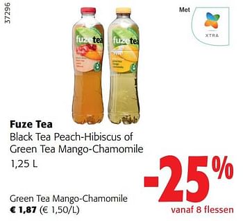 Promoties Fuze tea green tea mango-chamomile - FuzeTea - Geldig van 12/07/2023 tot 25/07/2023 bij Colruyt