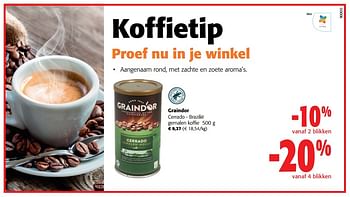 Promoties Graindor cerrado - brazilië gemalen koffie - Graindor - Geldig van 12/07/2023 tot 25/07/2023 bij Colruyt