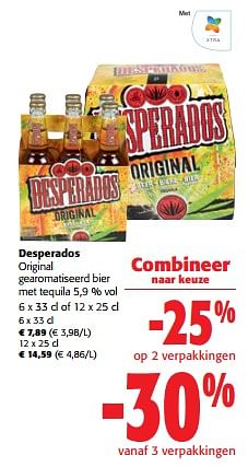 Promoties Desperados original gearomatiseerd bier met tequila - Desperados - Geldig van 12/07/2023 tot 25/07/2023 bij Colruyt