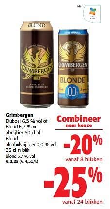 Promoties Grimbergen blond 6,7 % vol - Grimbergen - Geldig van 12/07/2023 tot 25/07/2023 bij Colruyt