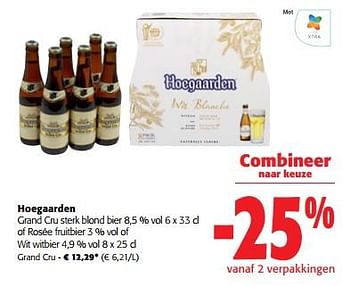 Promoties Hoegaarden grand cru sterk blond bier - Hoegaarden - Geldig van 12/07/2023 tot 25/07/2023 bij Colruyt