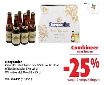 Promoties Hoegaarden wit witbier - Hoegaarden - Geldig van 12/07/2023 tot 25/07/2023 bij Colruyt