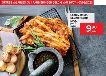 Promoties Lard mariné - Huismerk - Alvo - Geldig van 26/07/2023 tot 01/08/2023 bij Alvo