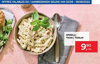 Promotions Spirelli tonijn - Produit maison - Alvo - Valide de 02/08/2023 à 08/08/2023 chez Alvo