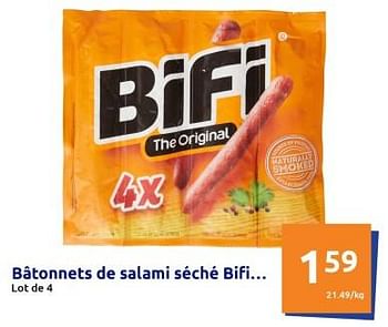 Promotions Bâtonnets de salami séché bifi - Bifi - Valide de 12/07/2023 à 18/07/2023 chez Action