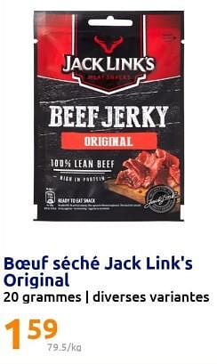 Promotions Boeuf séché jack link`s original - Jack Link's - Valide de 12/07/2023 à 18/07/2023 chez Action