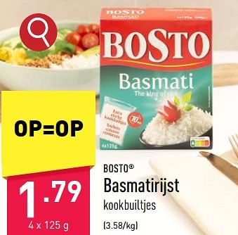 Promoties Basmatirijst - Bosto - Geldig van 24/07/2023 tot 04/08/2023 bij Aldi