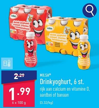 Promoties Drinkyoghurt - Milsa - Geldig van 24/07/2023 tot 04/08/2023 bij Aldi