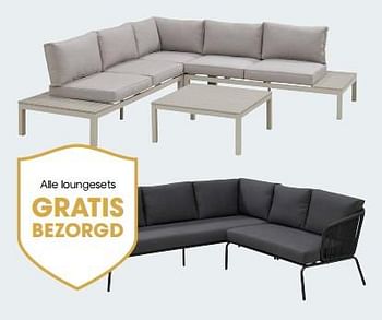 Promoties Alle loungesets gratis bezorgd - Huismerk - Kwantum - Geldig van 17/07/2023 tot 27/07/2023 bij Kwantum