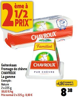 Promotions Geitenkaas fromage de chèvre chavroux nature - Chavroux - Valide de 12/07/2023 à 18/07/2023 chez Louis Delhaize