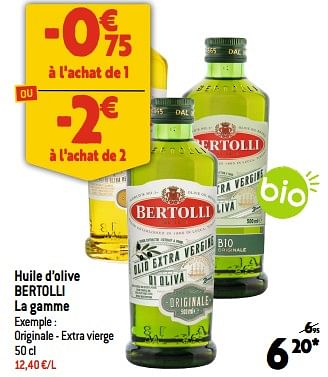 Promotions Huile d’olive bertolli originale - extra vierge - Bertolli - Valide de 12/07/2023 à 18/07/2023 chez Louis Delhaize