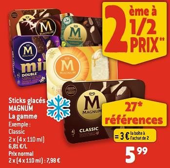Promotions Sticks glacés magnum classic - Ola - Valide de 12/07/2023 à 18/07/2023 chez Louis Delhaize