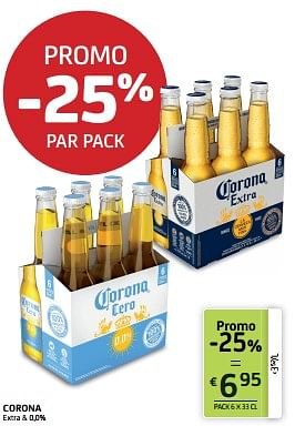 Promotions Corona extra + 0,0% - Corona - Valide de 14/07/2023 à 27/07/2023 chez BelBev