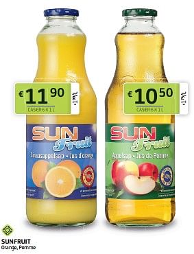 Promotions Sunfruit orange pomme - sunfruit - Valide de 14/07/2023 à 27/07/2023 chez BelBev
