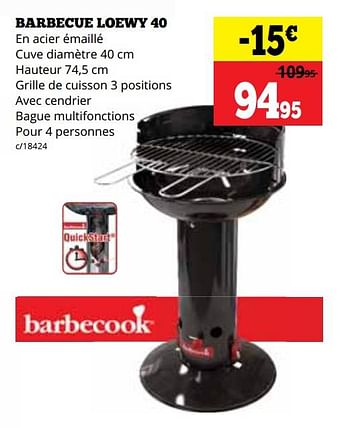 Promotions Barbecue loewy 40 - Barbecook - Valide de 17/07/2023 à 31/07/2023 chez Dema