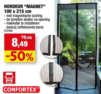 Promotions Hordeur magnet - Confortex - Valide de 19/07/2023 à 30/07/2023 chez Hubo