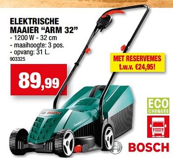Promoties Bosch elektrische maaier arm 32 - Bosch - Geldig van 19/07/2023 tot 30/07/2023 bij Hubo