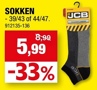 Promoties Sokken - JCB - Geldig van 19/07/2023 tot 30/07/2023 bij Hubo