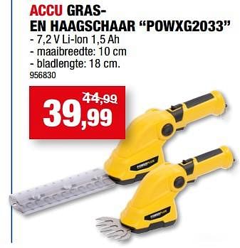 Promoties Powerplus accu grasen haagschaar powxg2033 - Powerplus - Geldig van 19/07/2023 tot 30/07/2023 bij Hubo