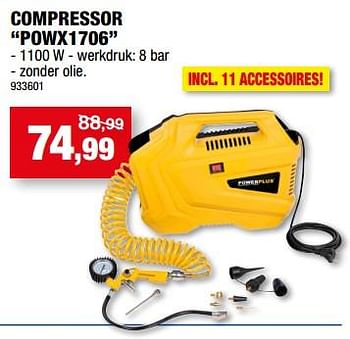 Promoties Powerplus compressor powx1706 - Powerplus - Geldig van 19/07/2023 tot 30/07/2023 bij Hubo