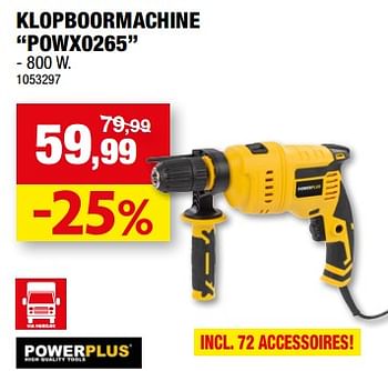 Promoties Powerplus klopboormachine powx0265 - Powerplus - Geldig van 19/07/2023 tot 30/07/2023 bij Hubo