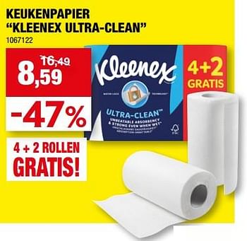 Promoties Keukenpapier kleenex ultra-clean - Kleenex - Geldig van 19/07/2023 tot 30/07/2023 bij Hubo