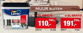 Promoties Levis muur buiten - Levis - Geldig van 19/07/2023 tot 30/07/2023 bij Hubo