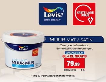 Promoties Muur mat - satin - Levis - Geldig van 19/07/2023 tot 30/07/2023 bij Hubo