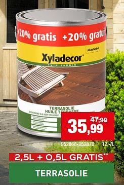 Promoties Xyladecor terrasolie - Xyladecor - Geldig van 19/07/2023 tot 30/07/2023 bij Hubo