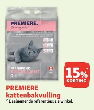 Promoties Premiere kattenbakvulling 15% korting - Premiere - Geldig van 02/08/2023 tot 07/08/2023 bij Maxi Zoo