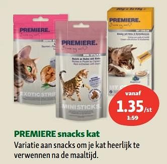 Promoties Premiere snacks kat - Premiere - Geldig van 02/08/2023 tot 07/08/2023 bij Maxi Zoo