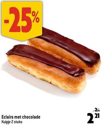 Promoties Eclairs met chocolade - Huismerk - Smatch - Geldig van 19/07/2023 tot 25/07/2023 bij Smatch