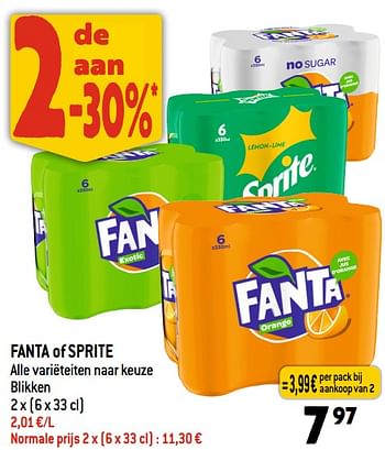 Promoties Fanta of sprite - Huismerk - Smatch - Geldig van 19/07/2023 tot 25/07/2023 bij Smatch
