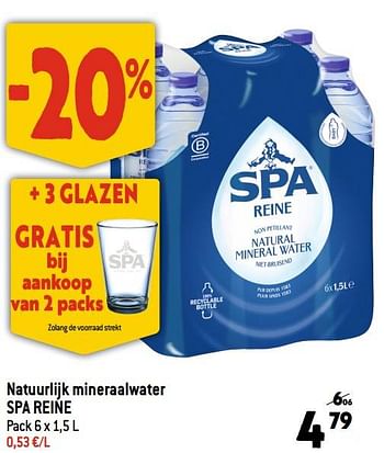Promoties Natuurlijk mineraalwater spa reine - Spa - Geldig van 19/07/2023 tot 25/07/2023 bij Smatch