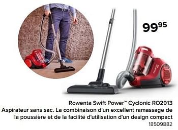 Promoties Rowenta swift power cyclonic ro2913 aspirateur sans sac - Rowenta - Geldig van 08/07/2023 tot 31/08/2023 bij Euro Shop
