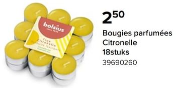 Promotions Bougies parfumées citronelle - Bolsius - Valide de 08/07/2023 à 31/08/2023 chez Euro Shop