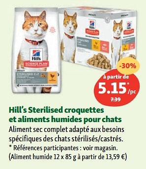 Promotions Hill’s sterilised croquettes et aliments humides pour chats - Hill's - Valide de 02/08/2023 à 07/08/2023 chez Maxi Zoo