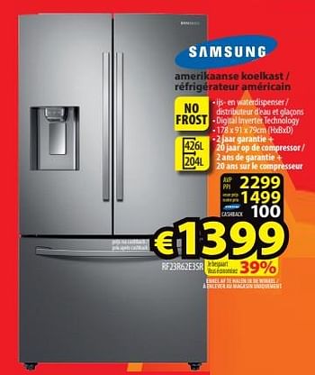 Promotions Samsung amerikaanse koelkast - réfrigérateur américain rf23r62e3sr - Samsung - Valide de 19/07/2023 à 26/07/2023 chez ElectroStock