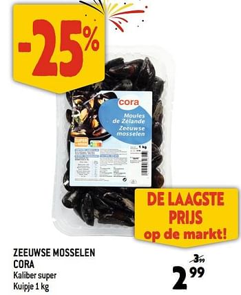 Promoties Zeeuwse mosselen cora - Huismerk - Louis Delhaize - Geldig van 19/07/2023 tot 25/07/2023 bij Louis Delhaize
