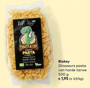 Promoties Biokey dinosaurs pasta van harde tarwe - Biokey - Geldig van 19/07/2023 tot 15/08/2023 bij Bioplanet