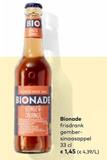 Promoties Bionade frisdrank gembersinaasappel - Bionade - Geldig van 19/07/2023 tot 15/08/2023 bij Bioplanet